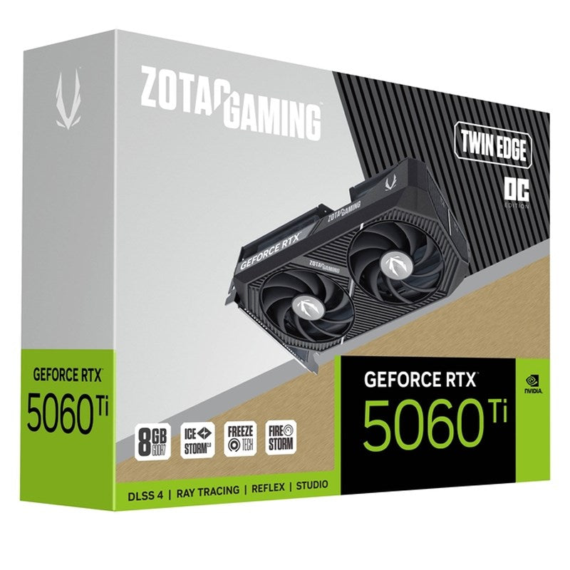 ZOTAC GAMING GeForce RTX 5060 Ti 8GB Twin Edge OC GDDR7 Gaming Graphics Card ZOTAC GAMING GeForce RTX 5060 Ti 8GB Twin Edge OC GDDR7 Gaming Graphics Card